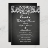 Chalkboard Lace Couples Wedding Shower Kaart (Voorkant / Achterkant)