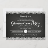 Chalkboard & Lace Graduation Party Uitnodiging (Voorkant)