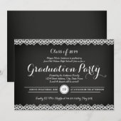 Chalkboard & Lace Graduation Party Uitnodiging (Voorkant / Achterkant)