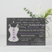 Chalkboard Lace Lingerie Shower Bachelorette Kaart (Staand voorkant)