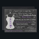 Chalkboard Lace Lingerie Shower Bachelorette Kaart<br><div class="desc">Chalkboard Lace Lingerie Shower Bachelorette Party Invitations in paars thema</div>