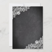 Chalkboard Lace Paarse Floral Islamic Wedding Kaart (Achterkant)