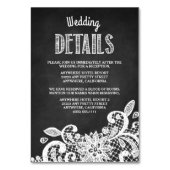 Chalkboard + Lace Wedding Receptie Insert Kaarten (Voorkant)