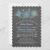 Chalkboard Lacy Mason Baby shower Het is een jonge Kaart (Achterkant)