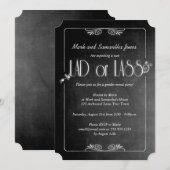 Chalkboard Lad of Lass Gender Rekaltion Party Invi Kaart (Voorkant / Achterkant)
