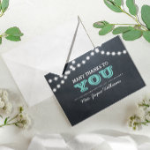 Chalkboard lampjes Blauwgroen Bedankkaart