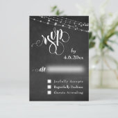 Chalkboard, lampjes, kalligrafie RSVP (Staand voorkant)