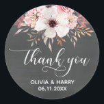Chalkboard land bloemenbruiloft gunst Stickers<br><div class="desc">Chalkboard Land Bloemen Bruiloft Favor Stickers. Voeg eenvoudig uw aangepaste namen en datum toe.</div>
