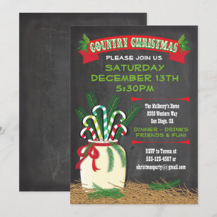 Chalkboard Land western kerstfeest Uitnodigen Kaart