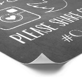 Chalkboard Laten we sociaal zijn | Twitter-hashtag Poster (Hoek)