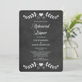 Chalkboard Laurel Leaf Rehearsal Dinner Invitation Kaart (Staand voorkant)