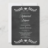 Chalkboard Laurel Leaf Rehearsal Dinner Invitation Kaart (Voorkant)