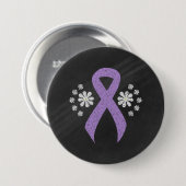 Chalkboard Lavender Awareness Ribbon Ronde Button 7,6 Cm (Voorkant /achterkant)