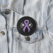 Chalkboard Lavender Awareness Ribbon Ronde Button 7,6 Cm (In situ)