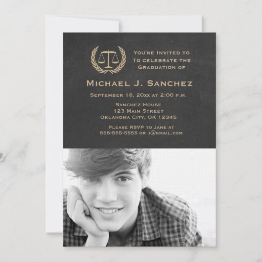 Chalkboard Law School Afstuderen Kaart (Voorkant)