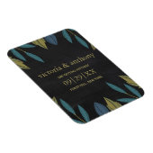 Chalkboard Leaf Bruiloft Bewaar de datum Magneet (Rechterzijde)