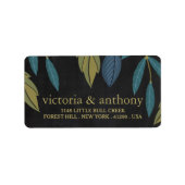 Chalkboard Leaf Bruiloft Etiket (Voorkant)