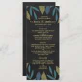 Chalkboard Leaf Bruiloft Menu (Voorkant / Achterkant)