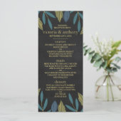 Chalkboard Leaf Bruiloft Menu (Staand voorkant)