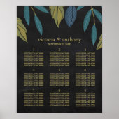 Chalkboard Leaf Bruiloft Zitkaart Poster (Voorkant)
