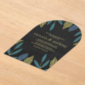 Chalkboard Leaf Wedding Acryl Uitnodigingen (Laagn)