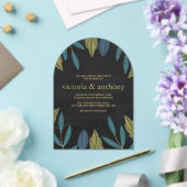 Chalkboard Leaf Wedding Acryl Uitnodigingen (Insitu (Huwelijk))