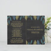 Chalkboard Leaf Wedding Bi-Fold Programma (Staand voorkant)