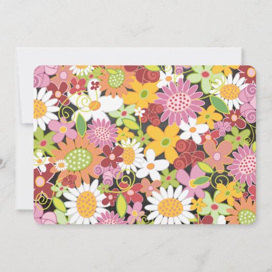 Chalkboard Lente Bloemen Chique Verlovingsfeest Kaart (Achterkant)