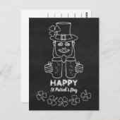 Chalkboard Leprechaun, St Patrick's Day Briefkaart (Voorkant / Achterkant)