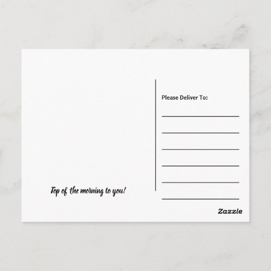 Chalkboard Leprechaun, St Patrick's Day Briefkaart (Achterkant)