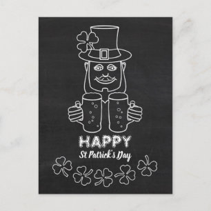 Chalkboard Leprechaun, St Patrick's Day Briefkaart