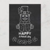 Chalkboard Leprechaun, St Patrick's Day Briefkaart (Voorkant)