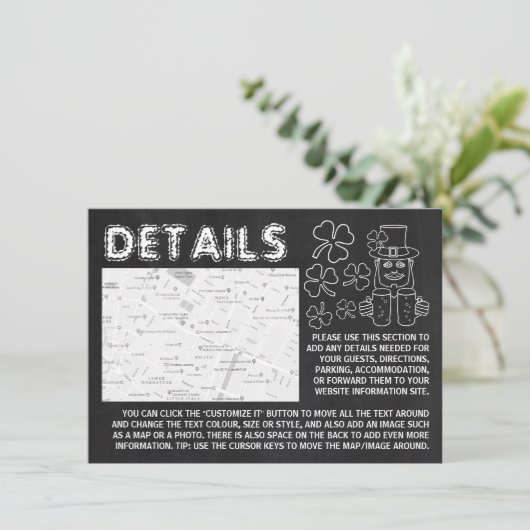 Chalkboard Leprechaun St Patrick's Day Detail Kaar Kaart (Staand voorkant)