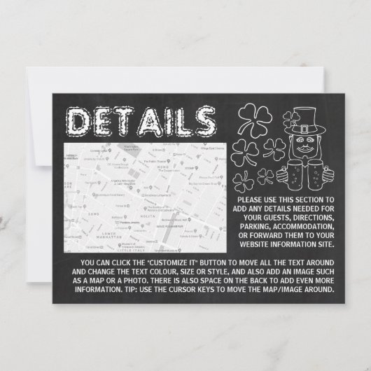 Chalkboard Leprechaun St Patrick's Day Detail Kaar Kaart (Voorkant)
