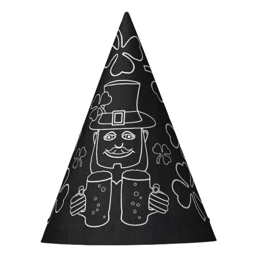 Chalkboard Leprechaun, St Patrick's Day Feesthoedjes (Voorkant)