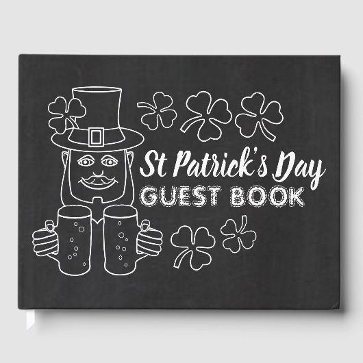 Chalkboard Leprechaun, St Patrick's Day Gastenboek (Voorkant)