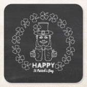 Chalkboard Leprechaun, St Patrick's Day Kartonnen Onderzetters (Voorkant)