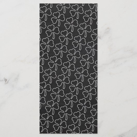 Chalkboard Leprechaun, St Patrick's Day Menu Kaart (Achterkant)