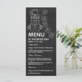 Chalkboard Leprechaun, St Patrick's Day Menu Kaart (Staand voorkant)