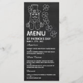 Chalkboard Leprechaun, St Patrick's Day Menu Kaart (Voorkant)