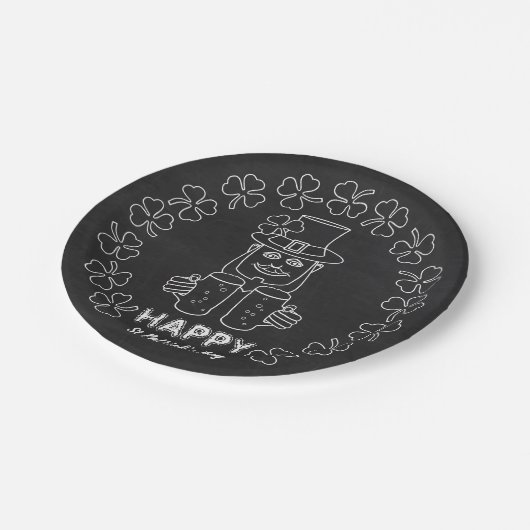 Chalkboard Leprechaun, St Patrick's Day Party Papieren Bordje (Gekanteld)