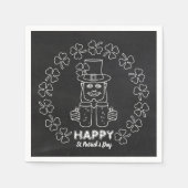 Chalkboard Leprechaun, St Patrick's Day Party Servet (Voorkant)