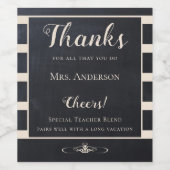 Chalkboard leraar dank je wijnlabel wijn etiket (Enkel label)