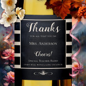 Chalkboard leraar dank je wijnlabel wijn etiket