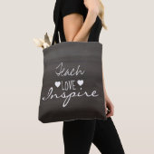 Chalkboard leraar Inspirerend Quote Typografie Tote Bag (Dichtbij)
