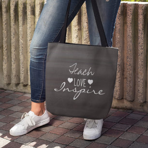 Chalkboard leraar Inspirerend Quote Typografie Tote Bag