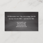Chalkboard-leraar | Tutor Education Floral Visitekaartje (Achterkant)