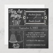 Chalkboard Lesbian Wedding Invitations Kaart (Voorkant / Achterkant)