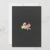 Chalkboard Let Floral Wedding Invitation Kaart (Achterkant)