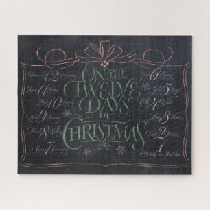 Chalkboard Lettering 12 dagen kerstkrijt Legpuzzel
